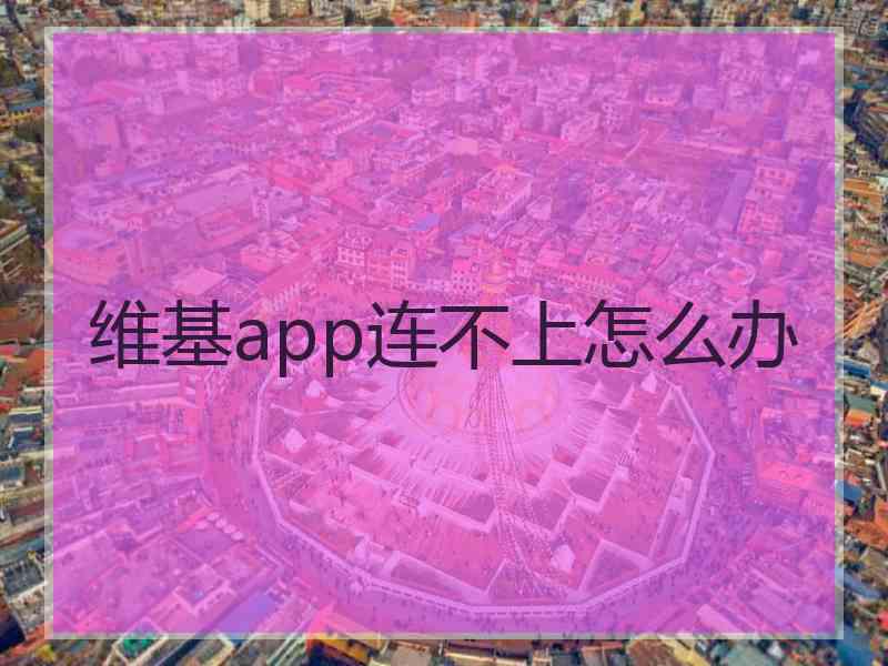 维基app连不上怎么办