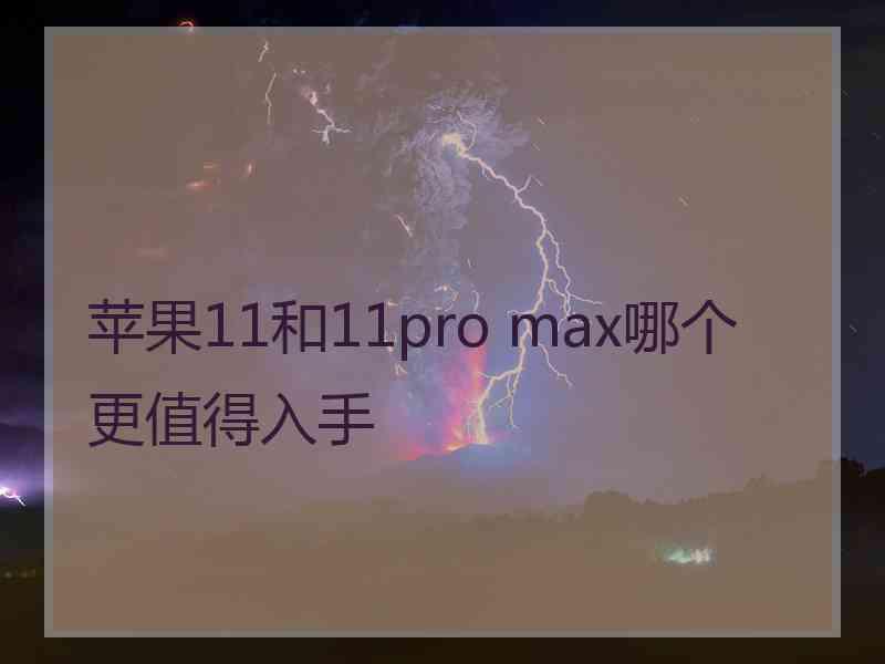 苹果11和11pro max哪个更值得入手