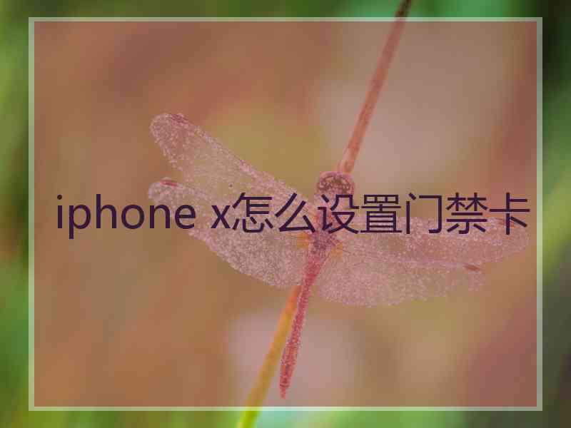 iphone x怎么设置门禁卡