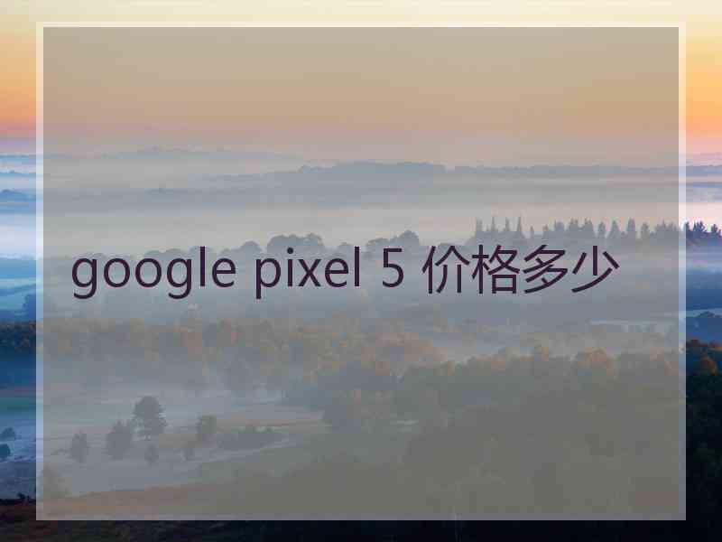 google pixel 5 价格多少