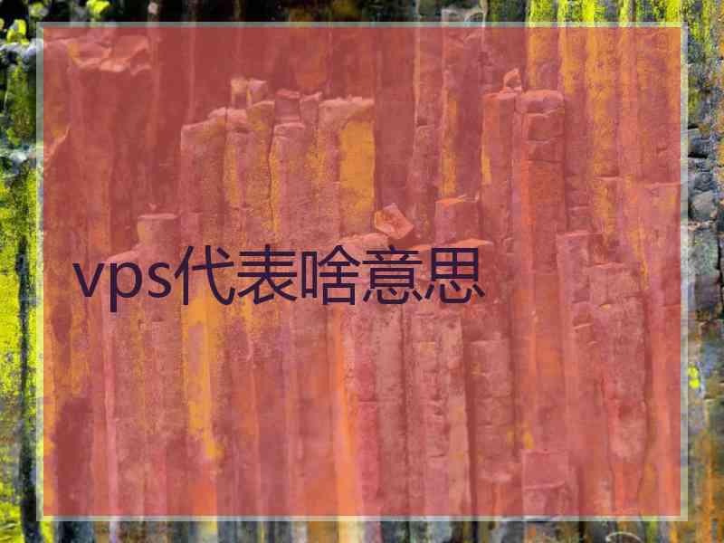 vps代表啥意思