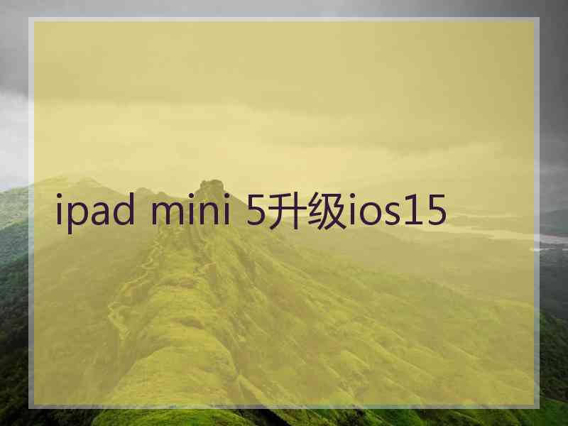 ipad mini 5升级ios15