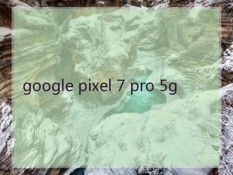 google pixel 7 pro 5g