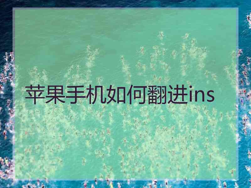 苹果手机如何翻进ins