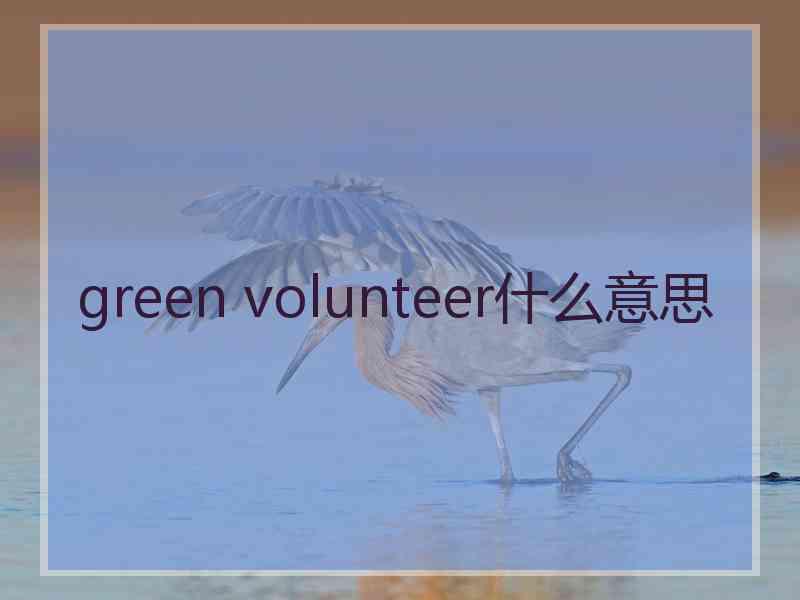 green volunteer什么意思