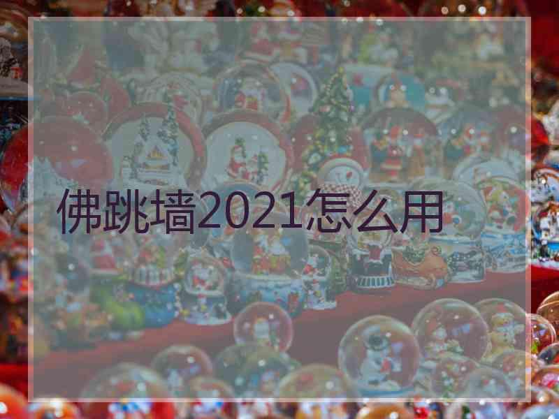 佛跳墙2021怎么用