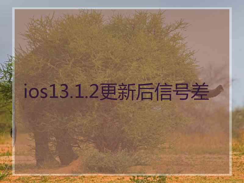 ios13.1.2更新后信号差