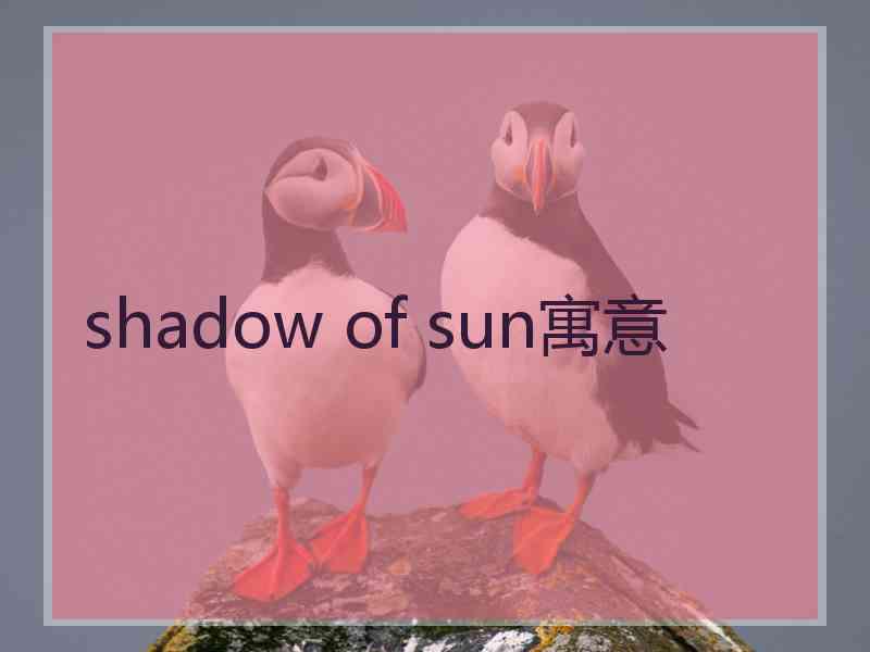 shadow of sun寓意