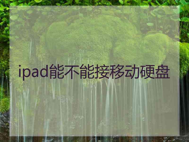 ipad能不能接移动硬盘