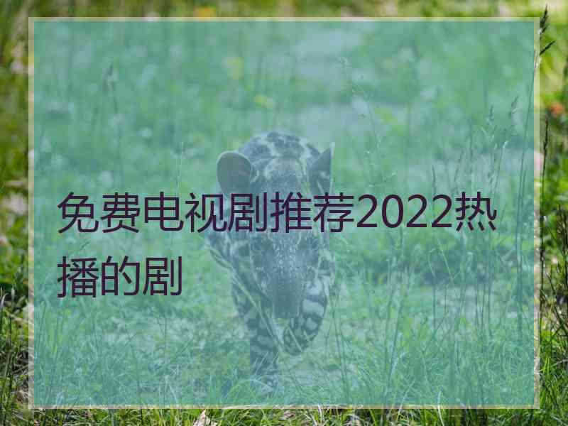 免费电视剧推荐2022热播的剧