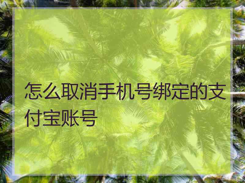 怎么取消手机号绑定的支付宝账号