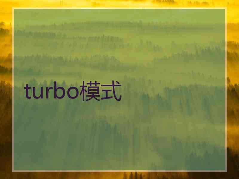 turbo模式