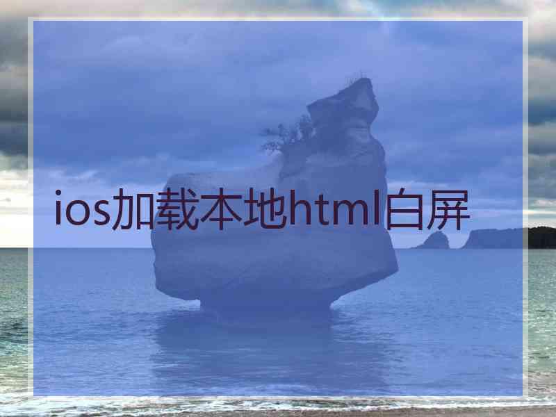 ios加载本地html白屏