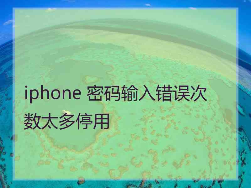 iphone 密码输入错误次数太多停用