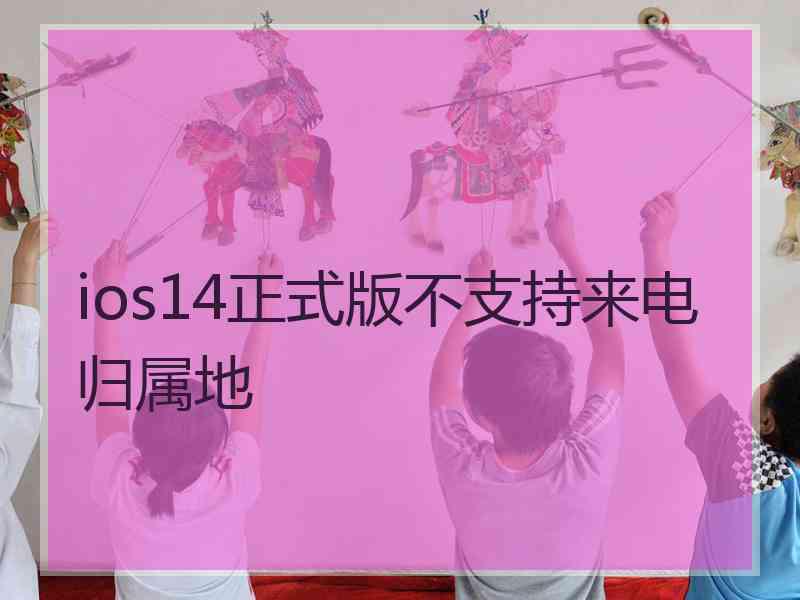 ios14正式版不支持来电归属地