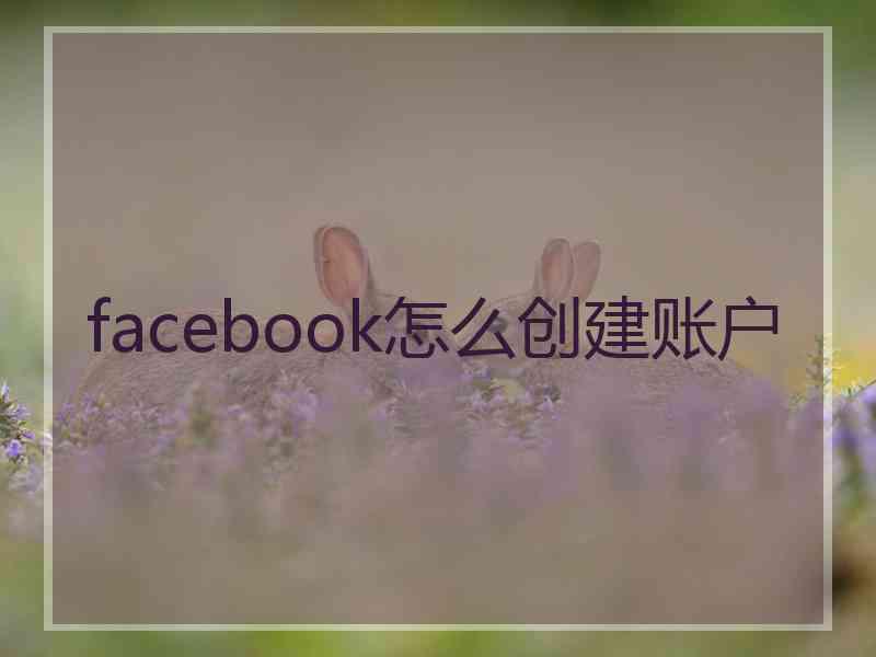 facebook怎么创建账户