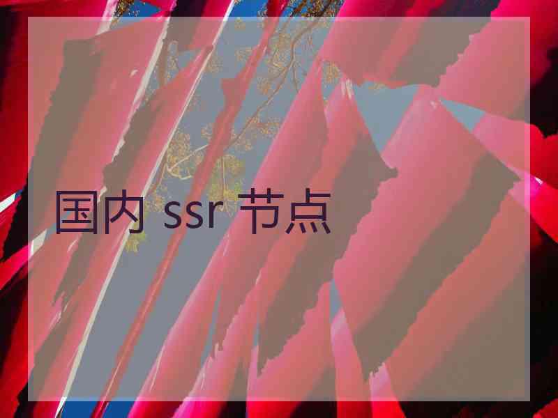 国内 ssr 节点