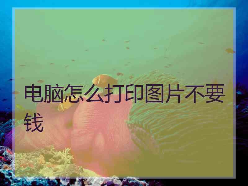 电脑怎么打印图片不要钱