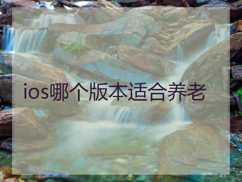 ios哪个版本适合养老