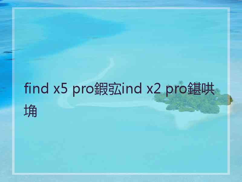 find x5 pro鍜宖ind x2 pro鍖哄埆