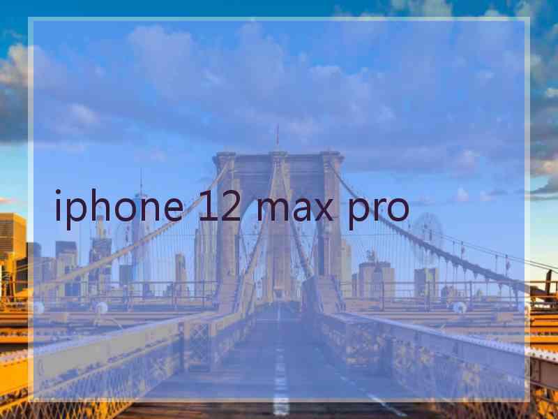 iphone 12 max pro