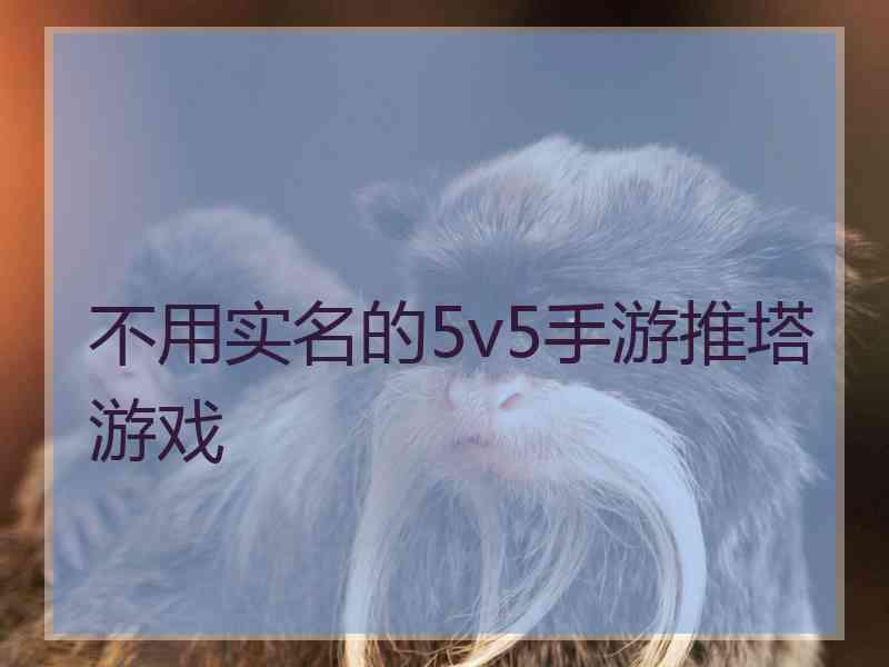 不用实名的5v5手游推塔游戏