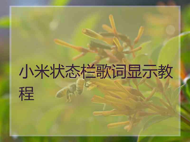 小米状态栏歌词显示教程