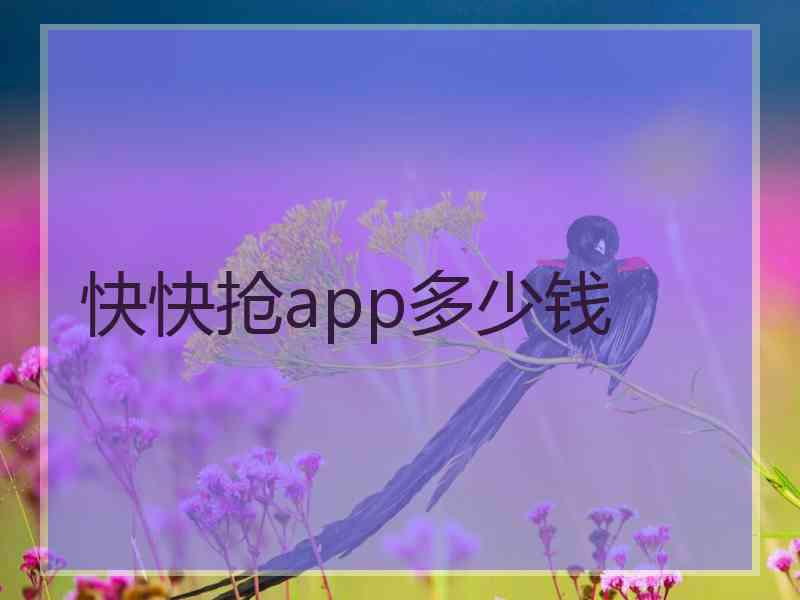 快快抢app多少钱