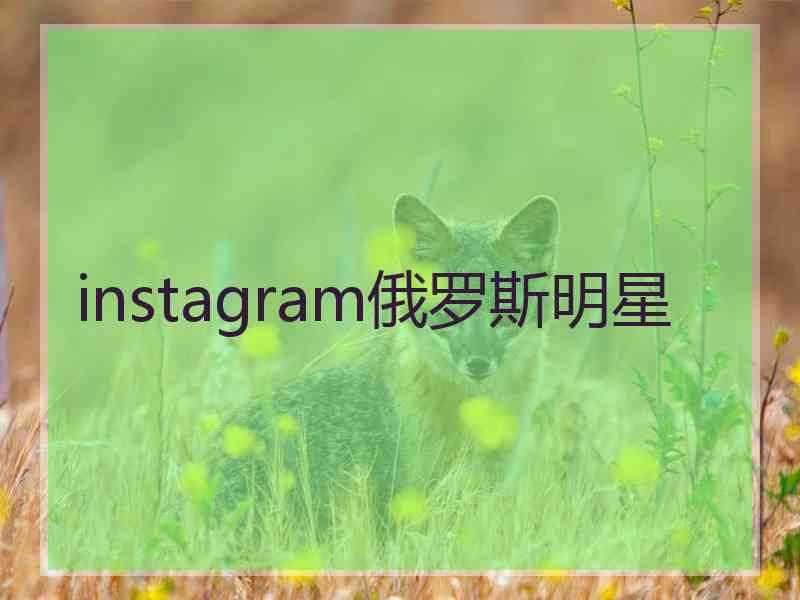 instagram俄罗斯明星