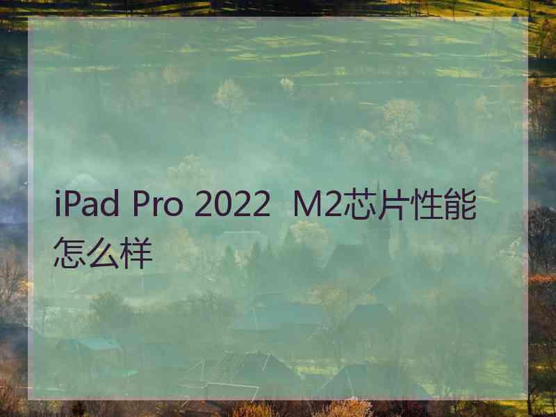 iPad Pro 2022  M2芯片性能怎么样