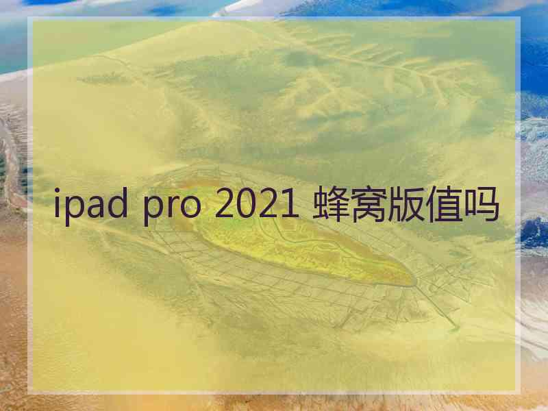 ipad pro 2021 蜂窝版值吗