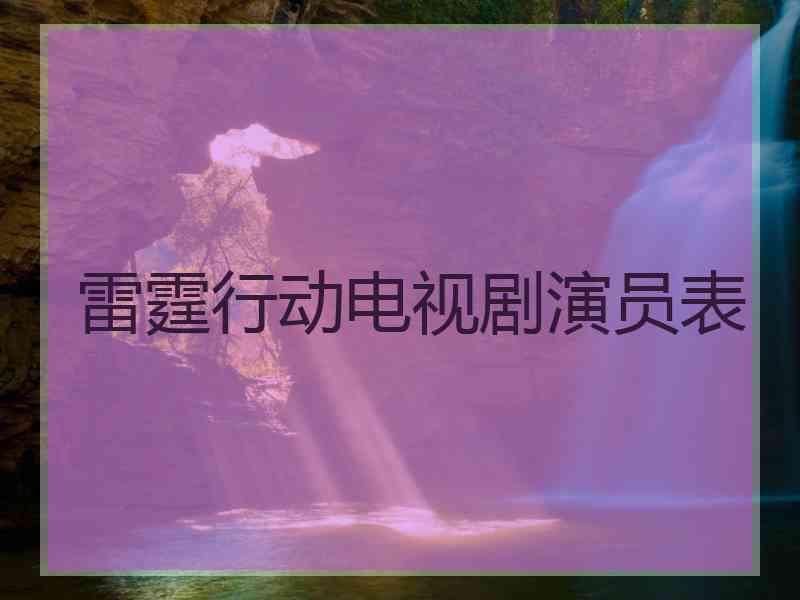 雷霆行动电视剧演员表