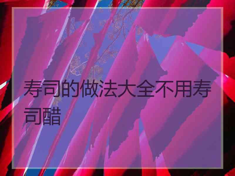 寿司的做法大全不用寿司醋