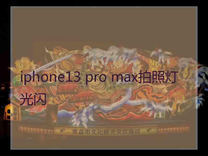 iphone13 pro max拍照灯光闪