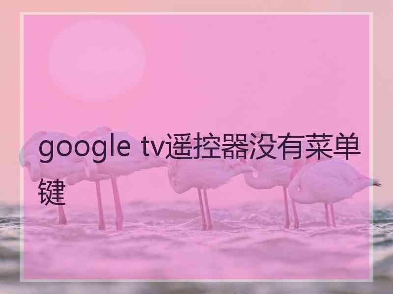 google tv遥控器没有菜单键