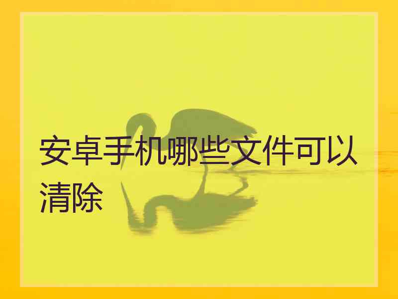 安卓手机哪些文件可以清除