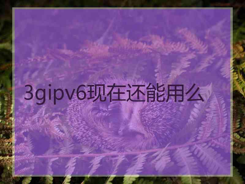 3gipv6现在还能用么