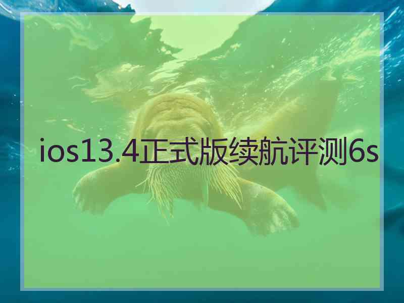 ios13.4正式版续航评测6s