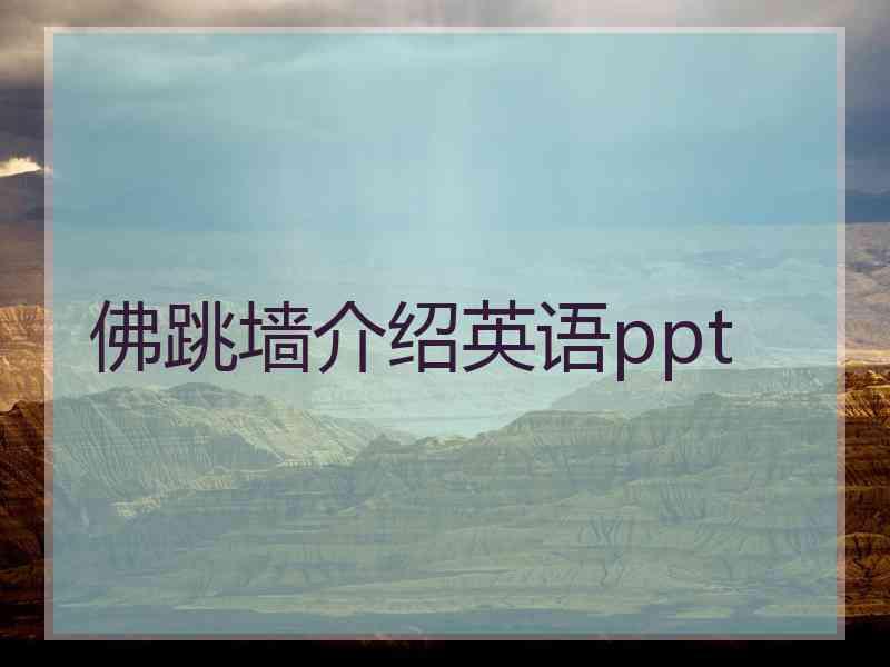 佛跳墙介绍英语ppt