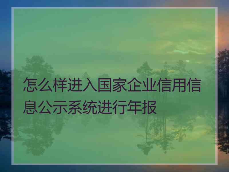 怎么样进入国家企业信用信息公示系统进行年报