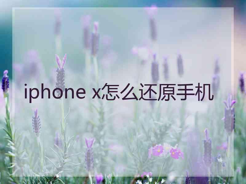 iphone x怎么还原手机