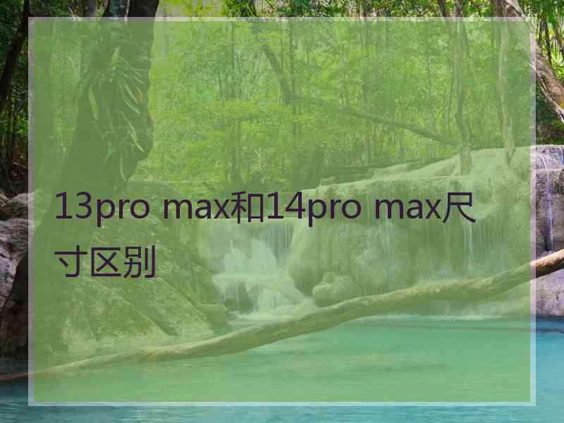 13pro max和14pro max尺寸区别