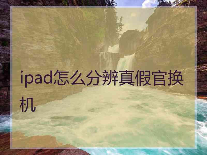 ipad怎么分辨真假官换机