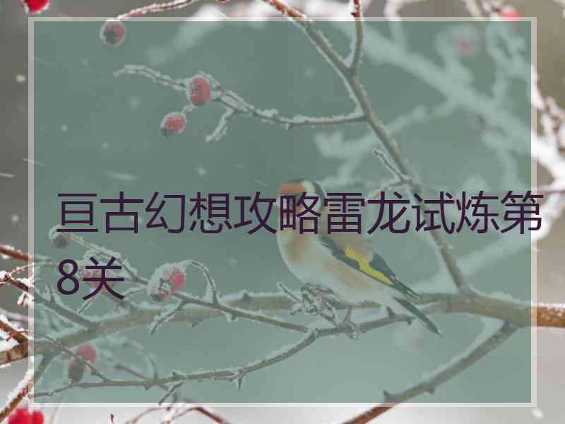 亘古幻想攻略雷龙试炼第8关