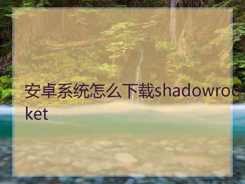 安卓系统怎么下载shadowrocket