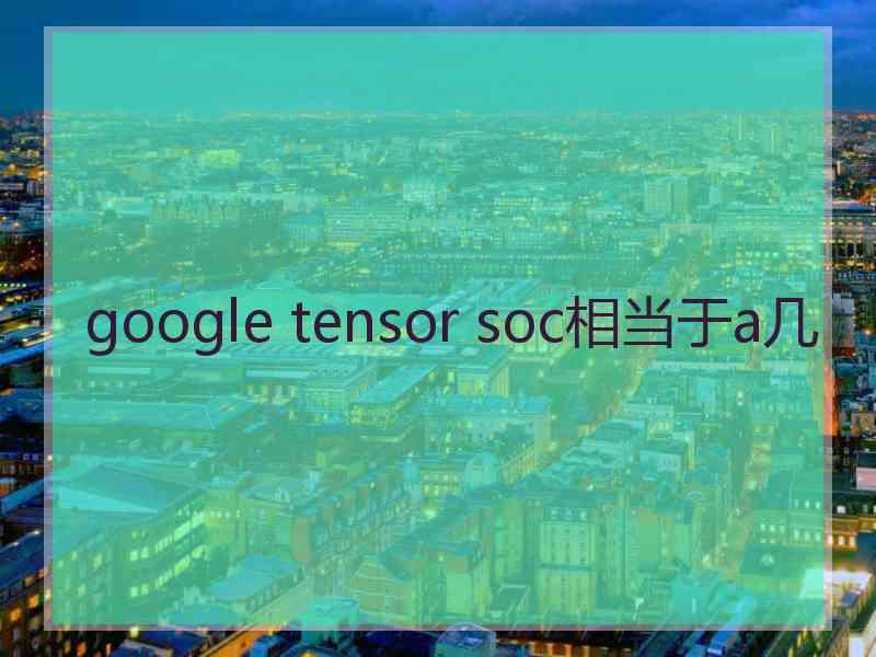 google tensor soc相当于a几