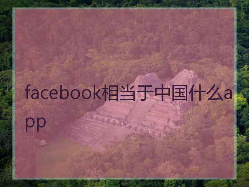 facebook相当于中国什么app