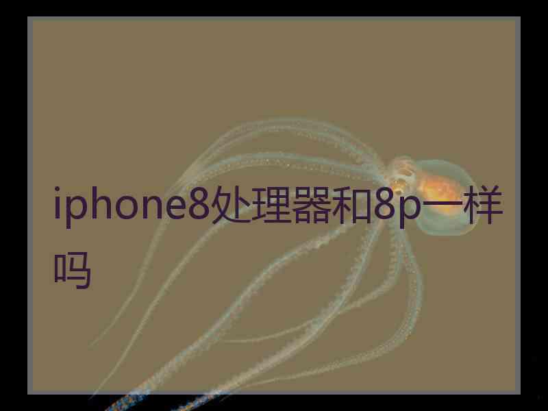 iphone8处理器和8p一样吗