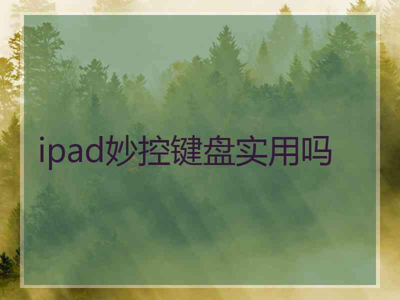 ipad妙控键盘实用吗