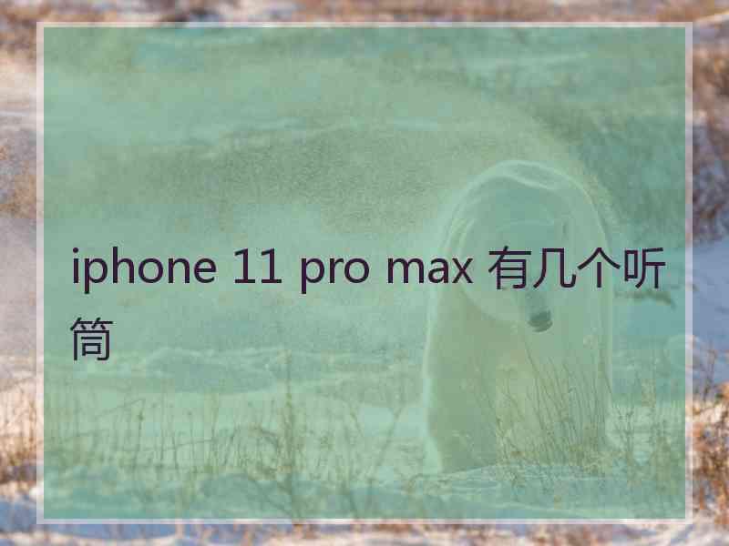 iphone 11 pro max 有几个听筒